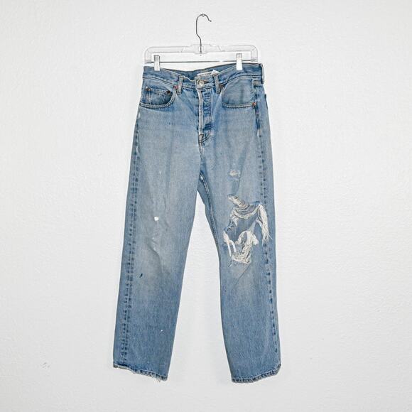 The FEEL STUDIO $425 The Genuine Jeans Worn down Distressed Rip knee 31 - Picture 1 of 10